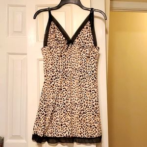 JESSICA SIMPSON Animal Print Teddy with Sheer Cutouts Size L